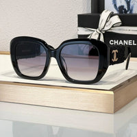 CHANEL 5512 Square Sunglasses Acetate & Tweed Black & Gold frame 6 Colors ✨