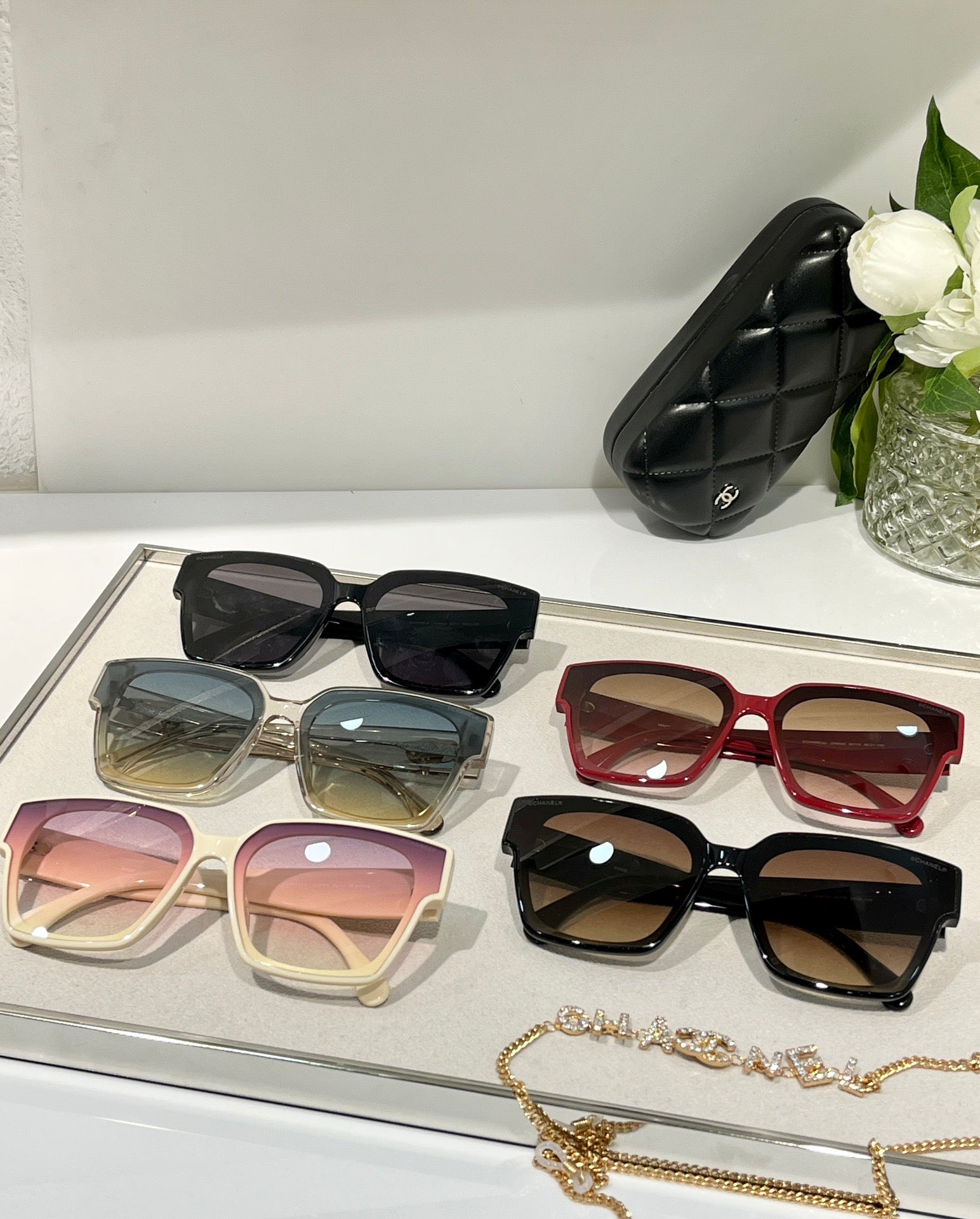 CHANEL Square Acetate Sunglasses 4578 🖤 - buyonlinebehappy