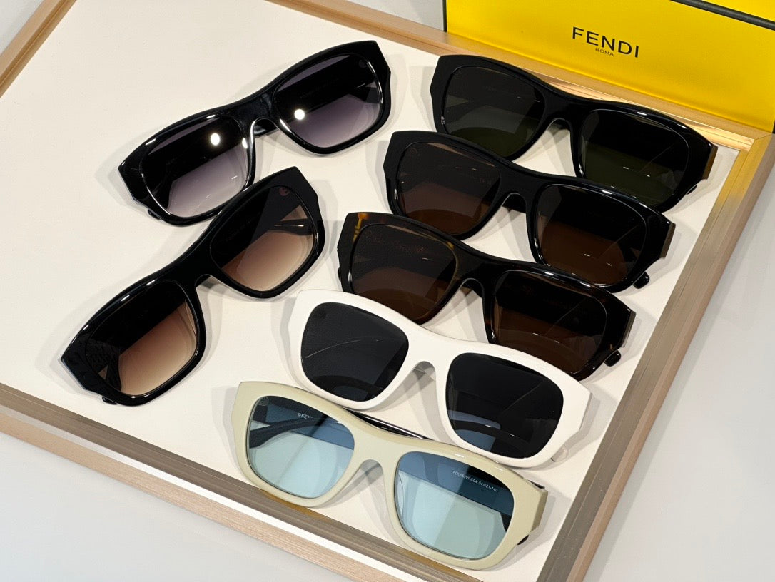 FENDI Men's FF Logo Rectangle Sunglasses✨ - buyonlinebehappy