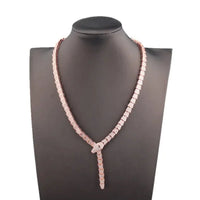 BVLGARI SERPENTI VIPER NECKLACE 18K Gold Plated Women's Jewelry GOLD-ROSE-WHITE  ✨