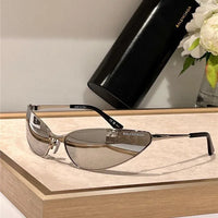 BALENCIAGA RAZOR CAT EYE BB0315 XL Black-Silver Sunglasses🏳️