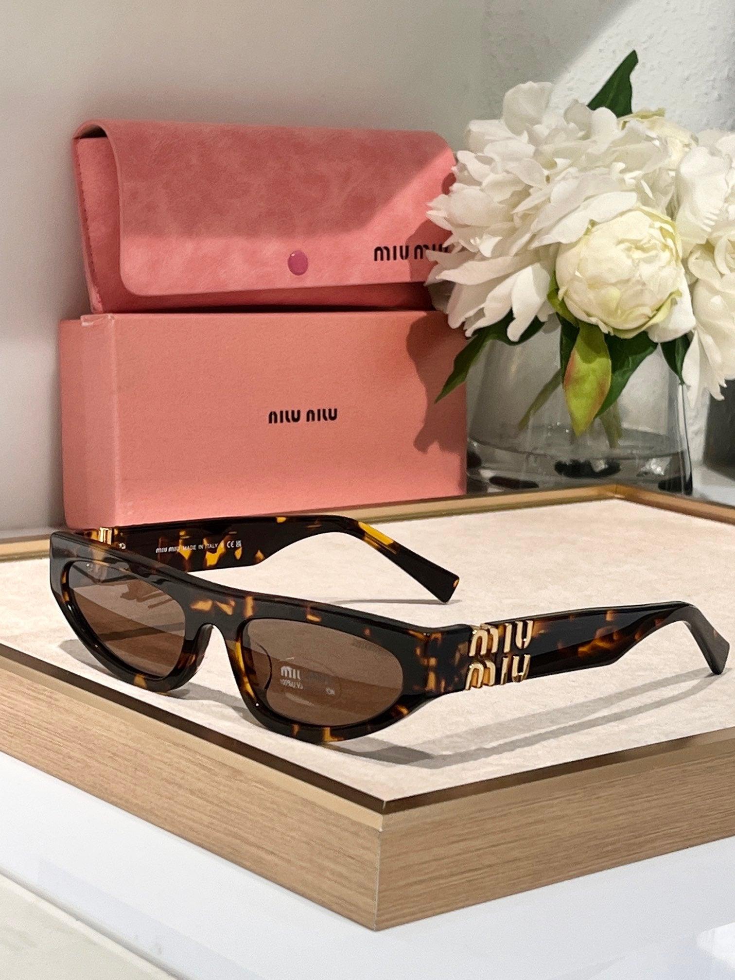 Miu Miu Glimpse oval-frame Acetate - 54 -07ZS Women's Sunglasses - buyonlinebehappy