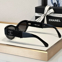 '-  CHANEL 5513 Cat Eye Sunglasses Acetate & Tweed Black & Gold frame 5 Colors ✨