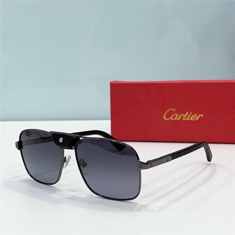 CARTIER SANTOS CT0389S Horn Men's SUNGLASSES 👑 - buyonlinebehappy