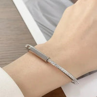 Tiffany&Co 18k gold plated Unisex Unique Style Bangle lock bracelets fashion silver rose yellow gold with box fits 16-21 cm ✨