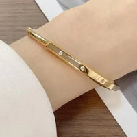 Tiffany&Co 18k gold plated Unisex Unique Style Bangle lock bracelets fashion silver rose yellow gold with box fits 16-21 cm ✨