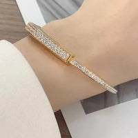 Tiffany&Co 18k gold plated Unisex Unique Style Bangle lock bracelets fashion silver rose yellow gold with box fits 16-21 cm ✨