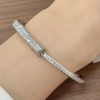 Tiffany&Co 18k gold plated Unisex Unique Style Bangle lock bracelets fashion silver rose yellow gold with box fits 16-21 cm ✨