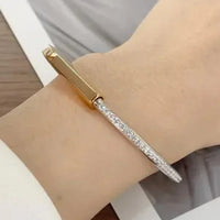 Tiffany&Co 18k gold plated Unisex Unique Style Bangle lock bracelets fashion silver rose yellow gold with box fits 16-21 cm ✨