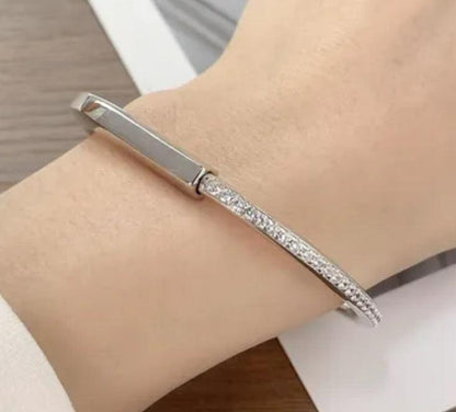 Tiffany&Co 18k gold plated Unisex Unique Style Bangle lock bracelets fashion silver rose yellow gold with box fits 16-21 cm ✨ - buyonlinebehappy