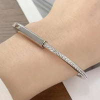 Tiffany&Co 18k gold plated Unisex Unique Style Bangle lock bracelets fashion silver rose yellow gold with box fits 16-21 cm ✨