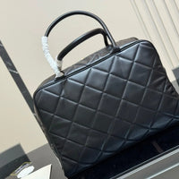 Chanel Vintage Chanel Bowling Black Duffle Bag – 45 cm 🖤