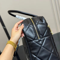 Chanel Vintage Chanel Bowling Black Duffle Bag – 45 cm 🖤