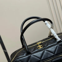 Chanel Vintage Chanel Bowling Black Duffle Bag – 45 cm 🖤