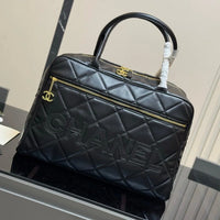 Chanel Vintage Chanel Bowling Black Duffle Bag – 45 cm 🖤