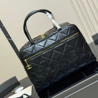 Chanel Vintage Chanel Bowling Black Duffle Bag – 45 cm 🖤