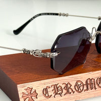 CHROME HEARTS PILLS V Floral Temple Rimless Photochromic Glasses ⚜️