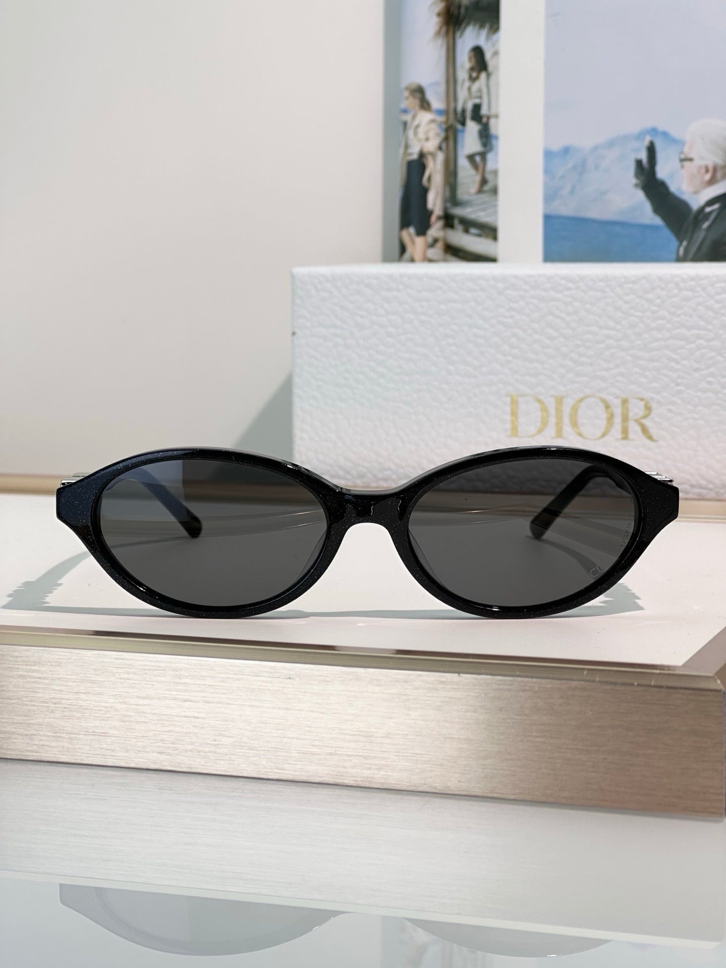 DIOR CD DiorTreasure R1I Black Oval Sunglasses ✨