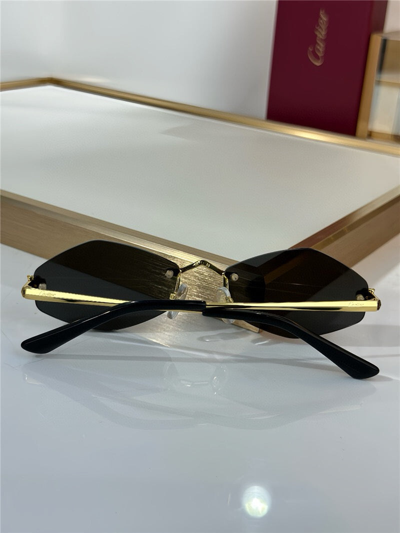 -  Cartier Eyewear Tiger Head Panthere CT0433S 001 Sunglasses  🐆 - onlinechics.com