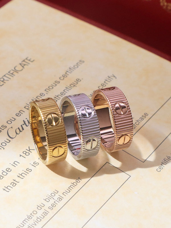 Cartier 18K Gold Plated  LOVE  Ring yellow-rose-silver ✨