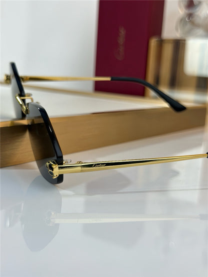 -  Cartier Eyewear Tiger Head Panthere CT0433S 001 Sunglasses  🐆 - onlinechics.com