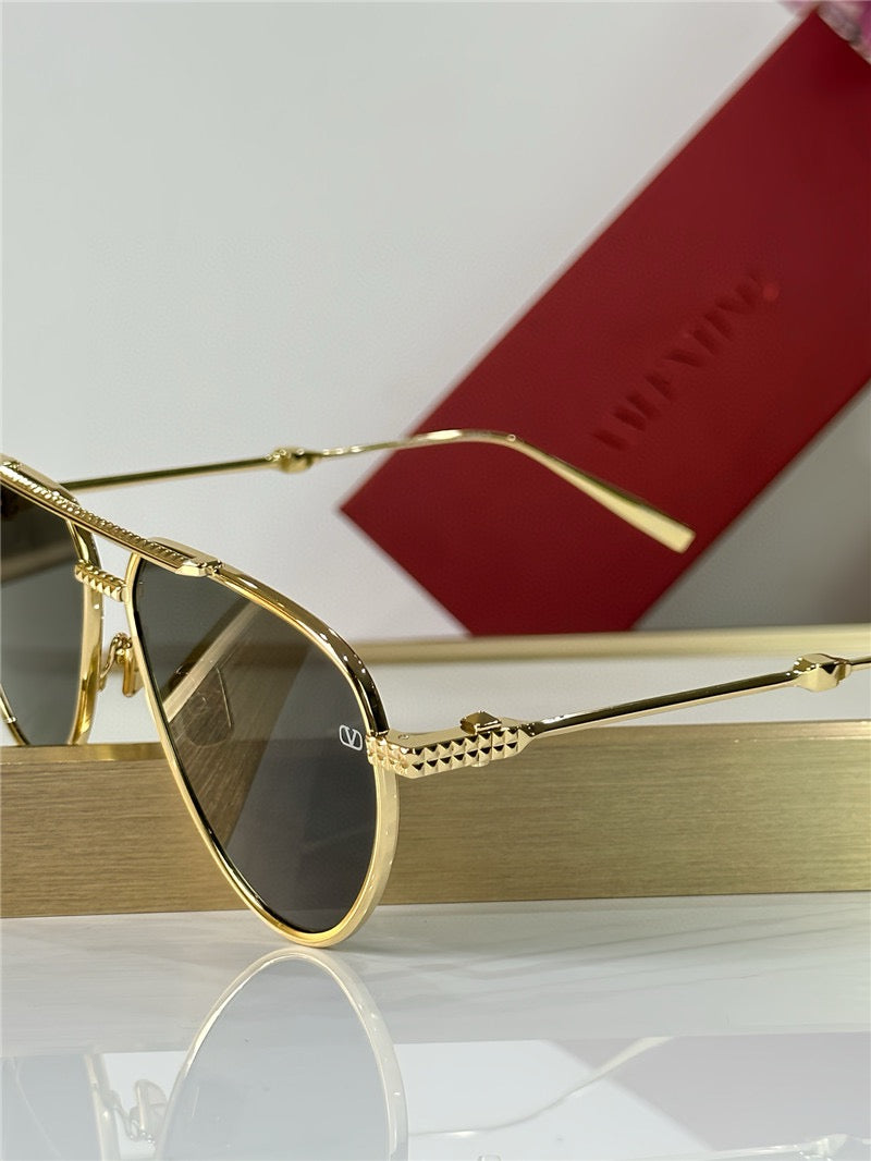 Valentino V-Stud II Titanium Aviator Unisex Sunglasses✨