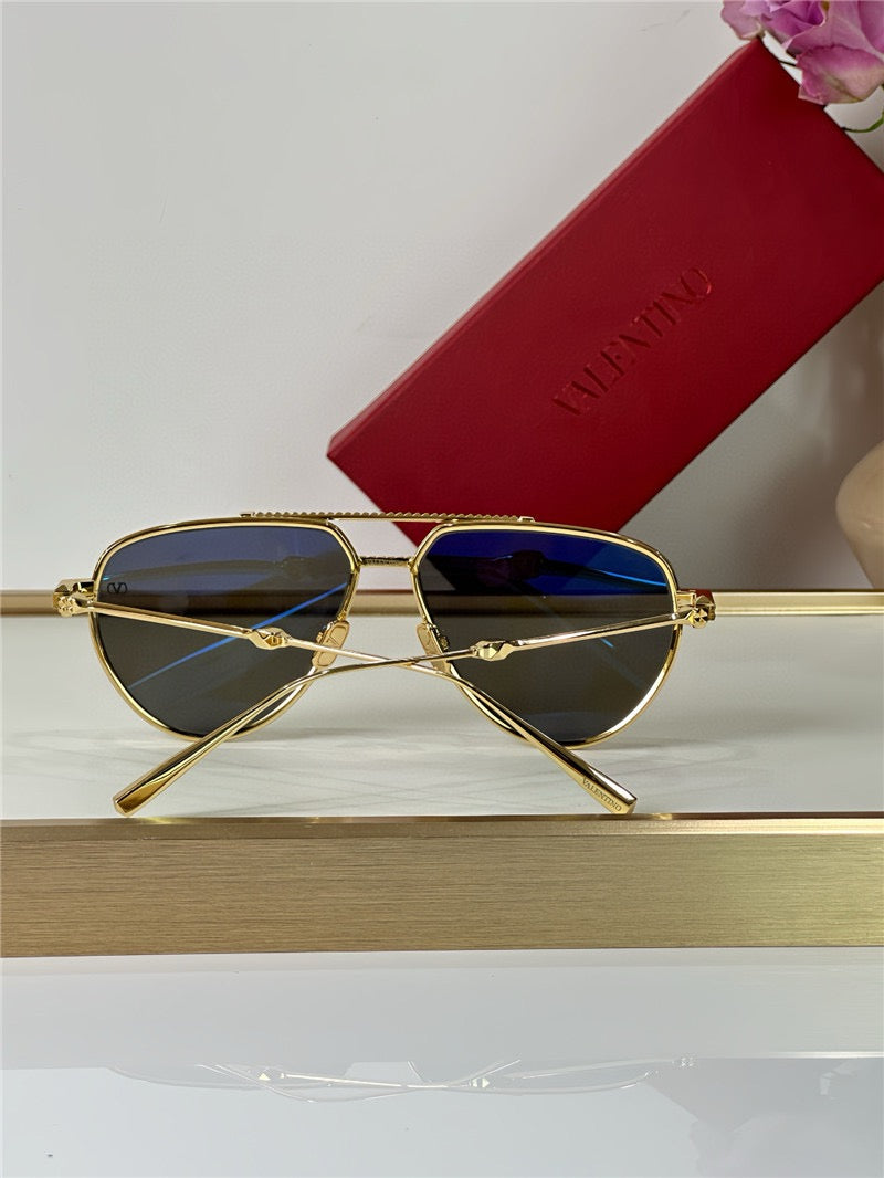 Valentino V-Stud II Titanium Aviator Unisex Sunglasses✨