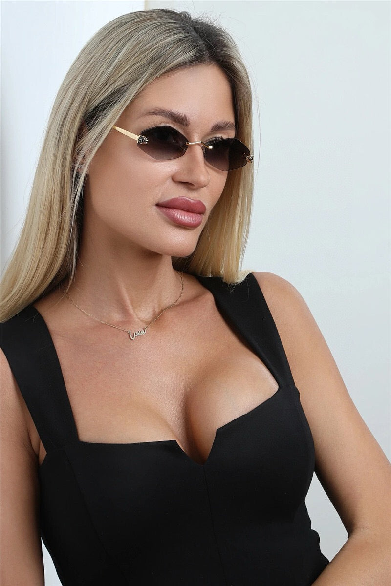 -  Cartier Eyewear Tiger Head Panthere CT0433S 001 Sunglasses  🐆 - onlinechics.com