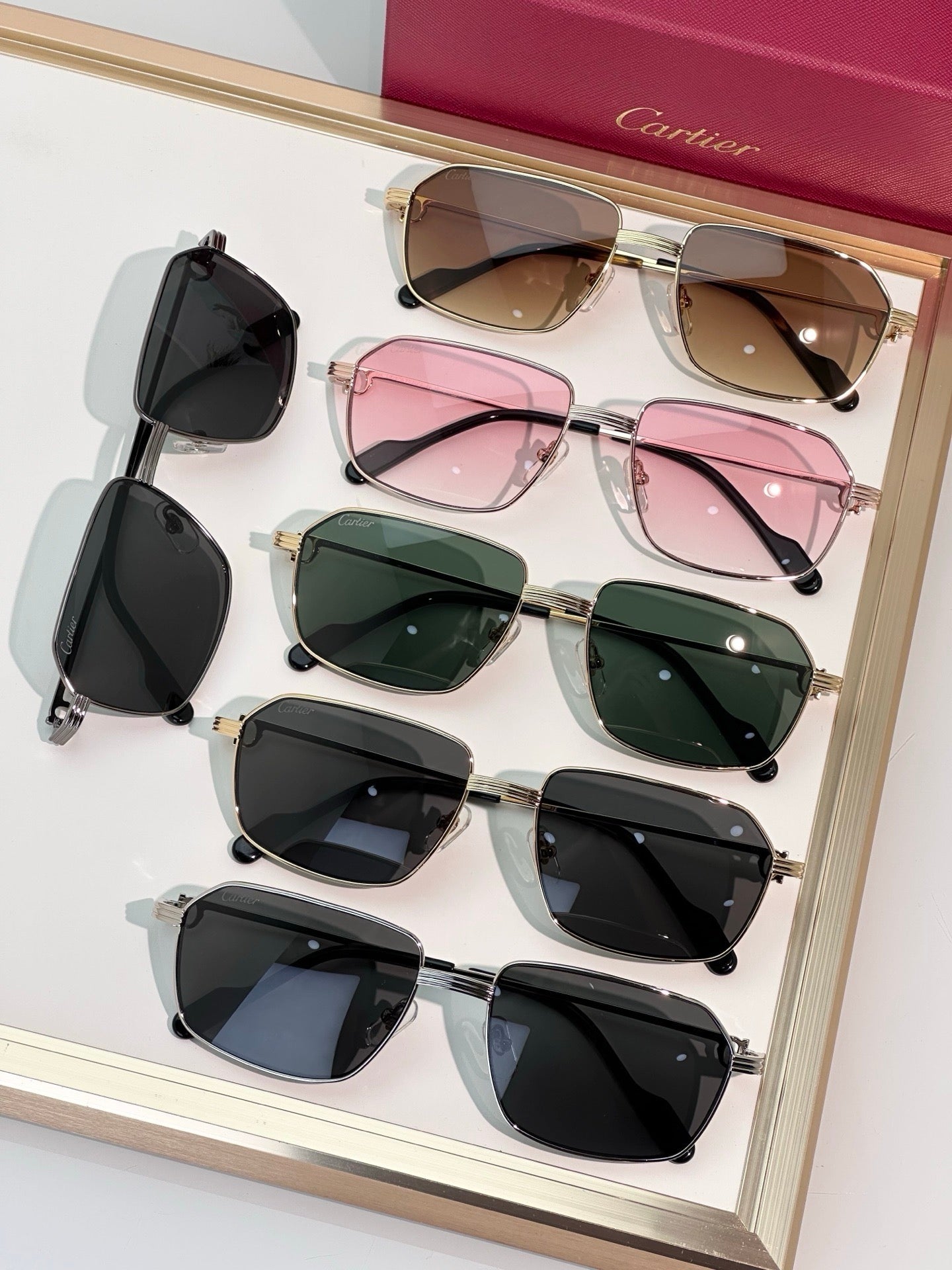 Cartier CT0445O 001 Première de Cartier Rectangle Shape Sunglasses NEW 🐆 - onlinechics.com