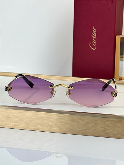 -  Cartier Eyewear Tiger Head Panthere CT0433S 001 Sunglasses  🐆 - onlinechics.com