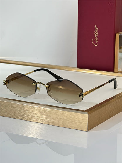 -  Cartier Eyewear Tiger Head Panthere CT0433S 001 Sunglasses  🐆 - onlinechics.com