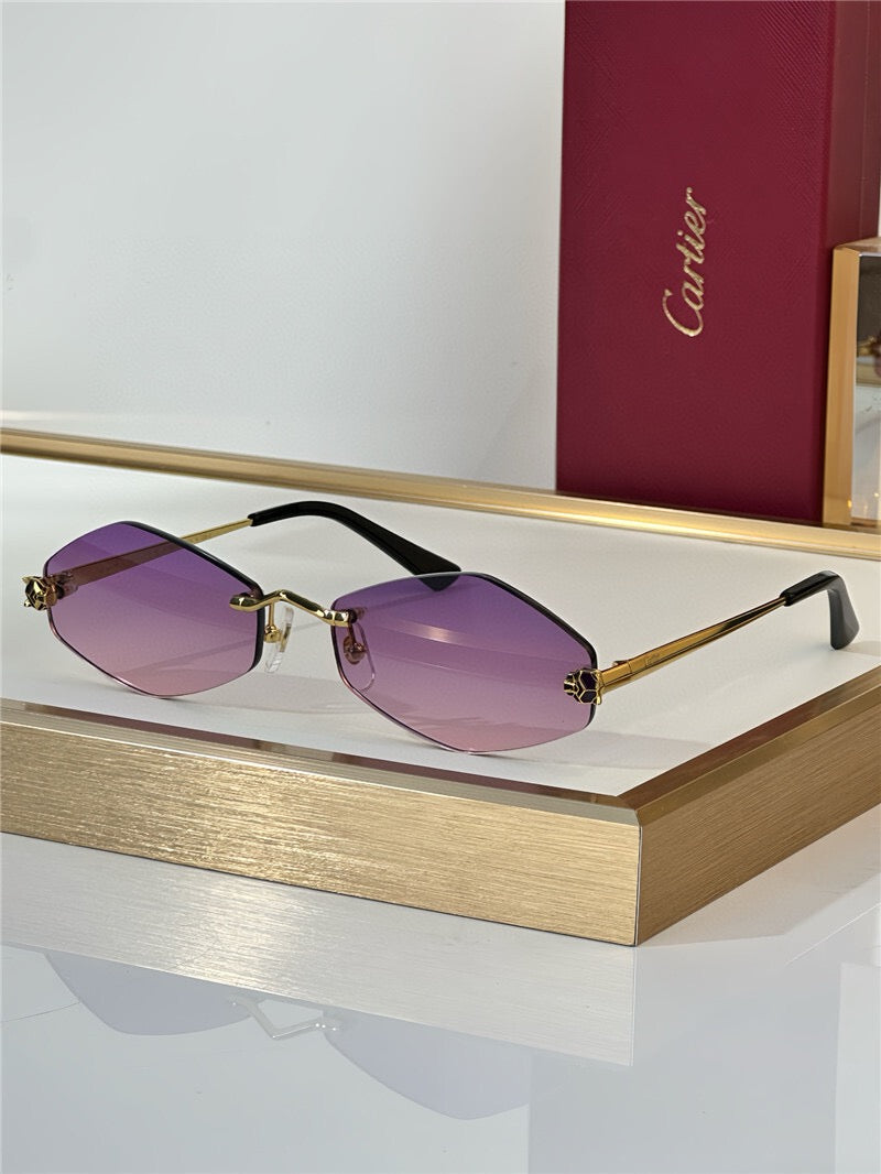 -  Cartier Eyewear Tiger Head Panthere CT0433S 001 Sunglasses  🐆 - onlinechics.com
