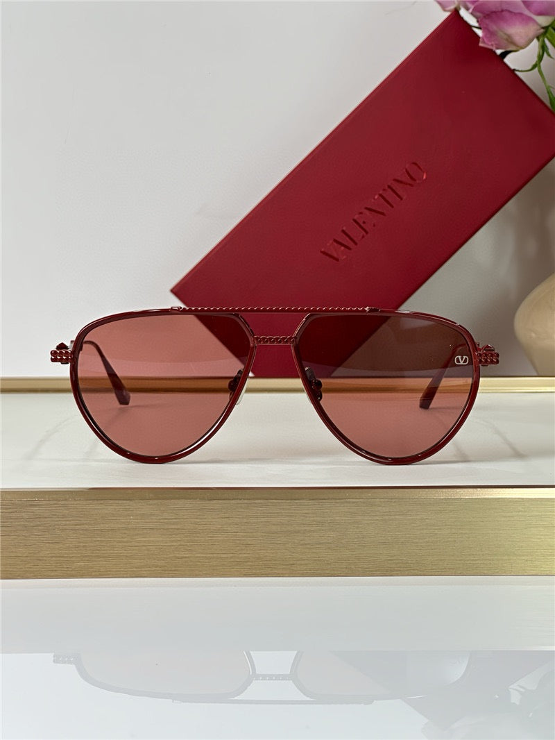 Valentino V-Stud II Titanium Aviator Unisex Sunglasses✨