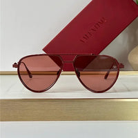 Valentino V-Stud II Titanium Aviator Unisex Sunglasses✨