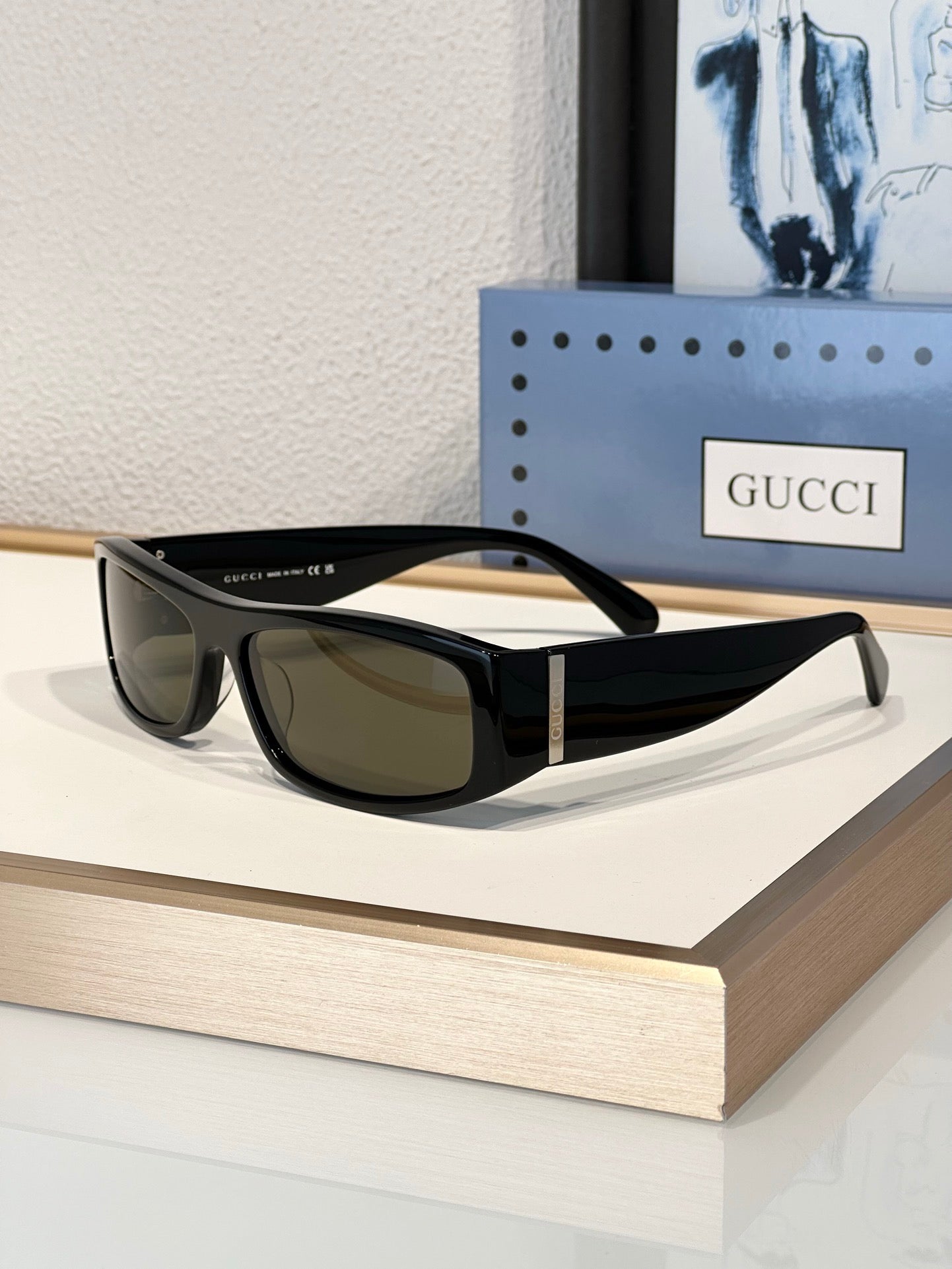 Gucci Men's GG1492S Plastic Rectangle Sunglasses ✨