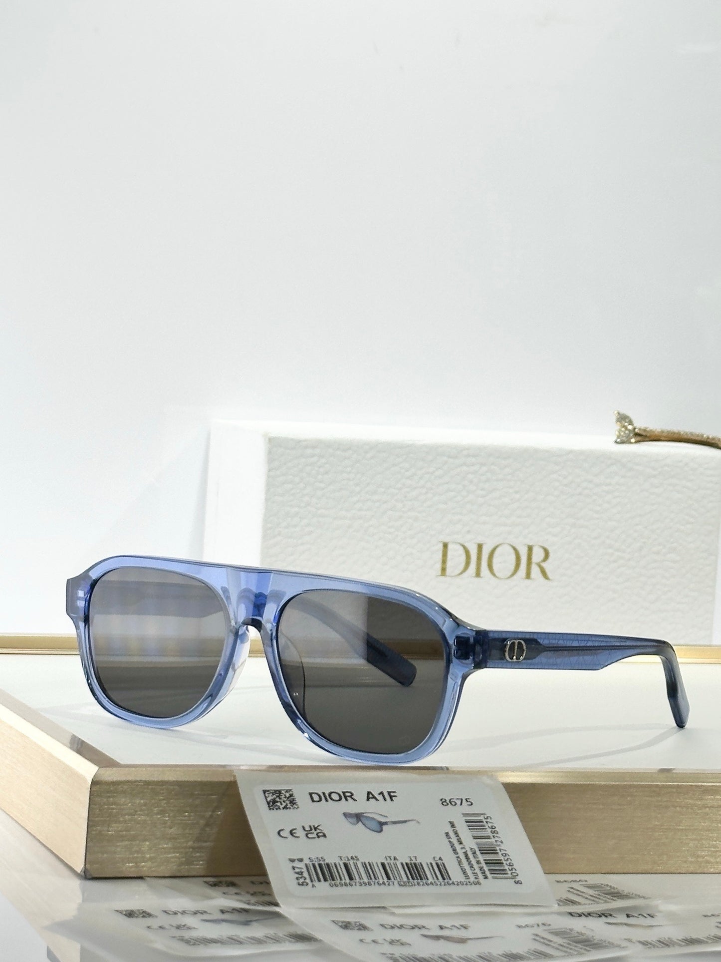 DIOR CD Icon A1F Transparent Beige Pilot  Sunglasses ✨ - onlinechics.com