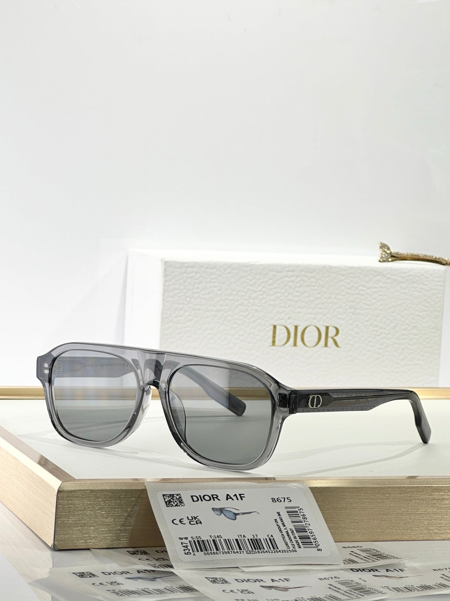 DIOR CD Icon A1F Transparent Beige Pilot  Sunglasses ✨ - onlinechics.com