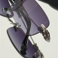 CHROME HEARTS PILLS III  Floral Temple Rimless Sunglasses ⚜️