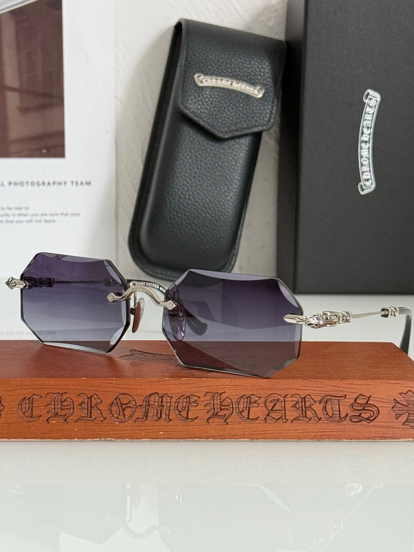 CHROME HEARTS PILLS V Floral Temple Rimless Photochromic Glasses ⚜️