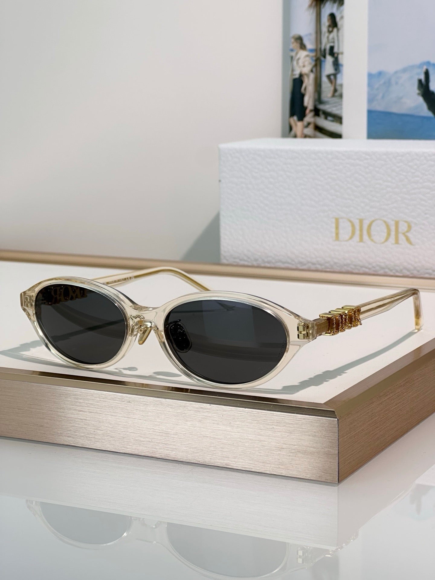 DIOR CD DiorTreasure R1I Black Oval Sunglasses ✨