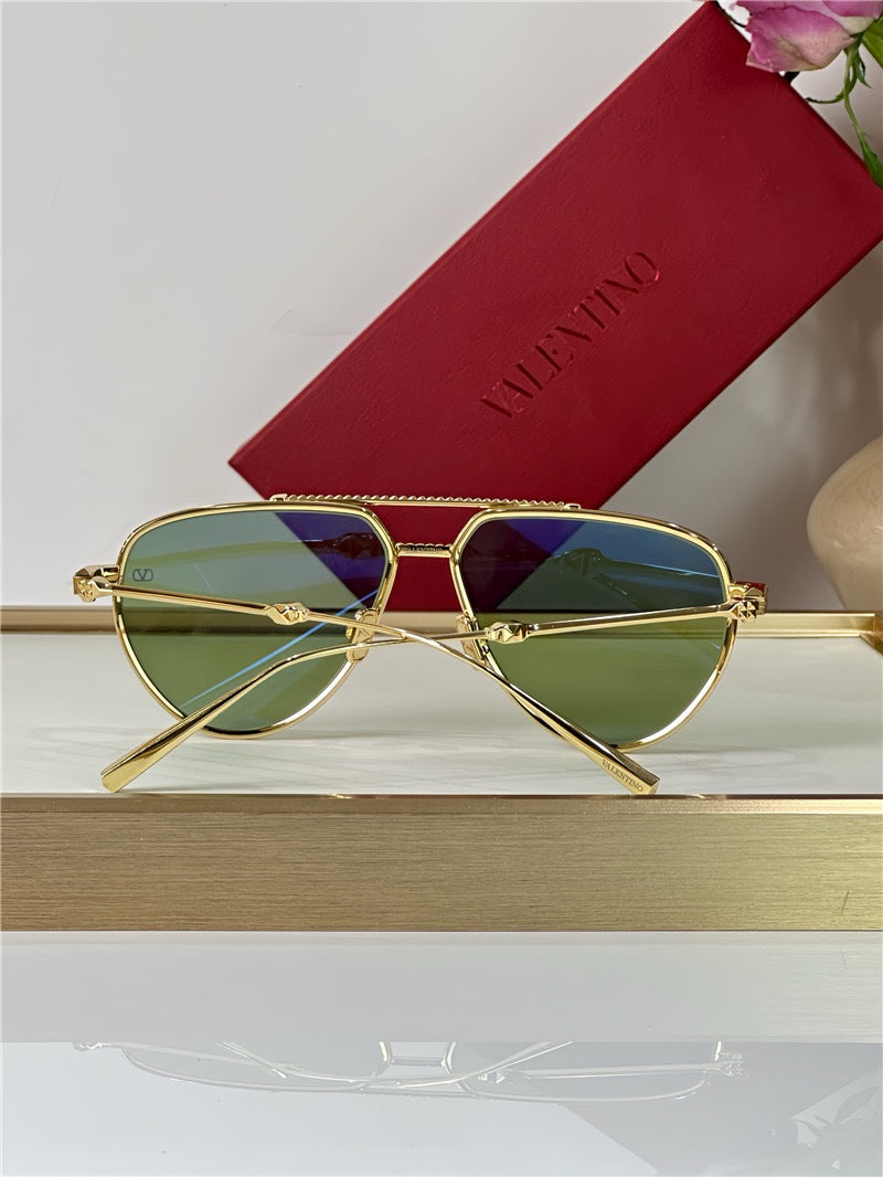 Valentino V-Stud II Titanium Aviator Unisex Sunglasses✨