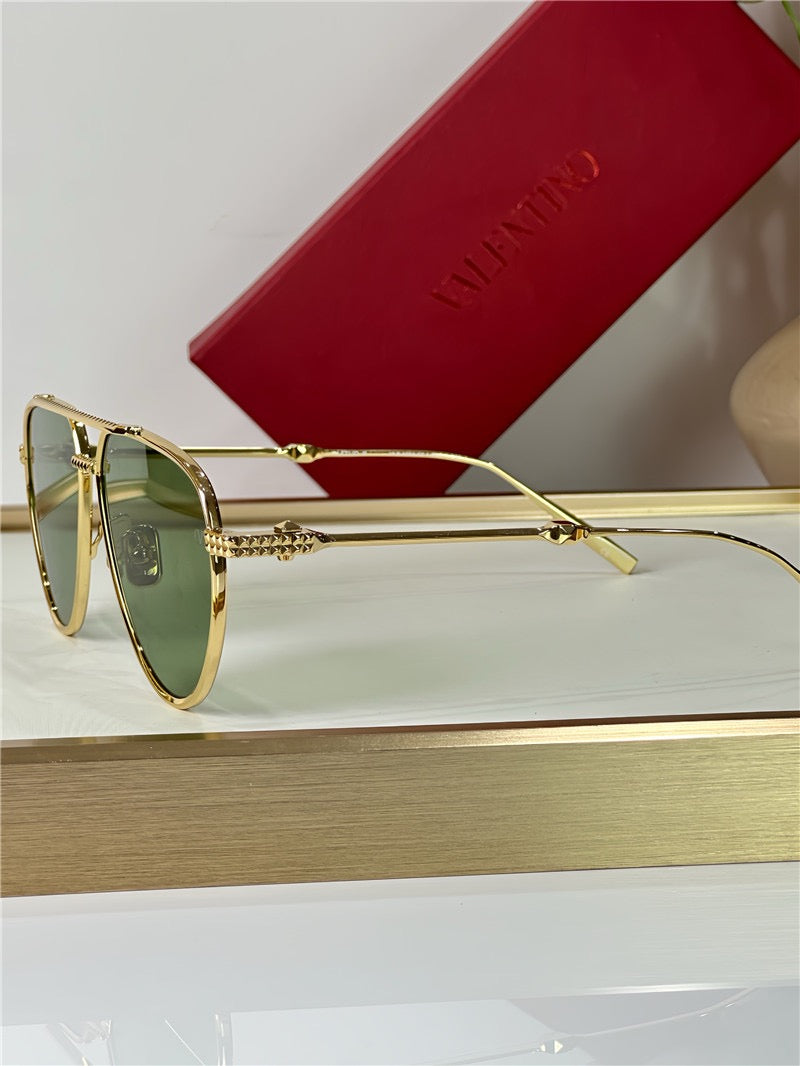 Valentino V-Stud II Titanium Aviator Unisex Sunglasses✨