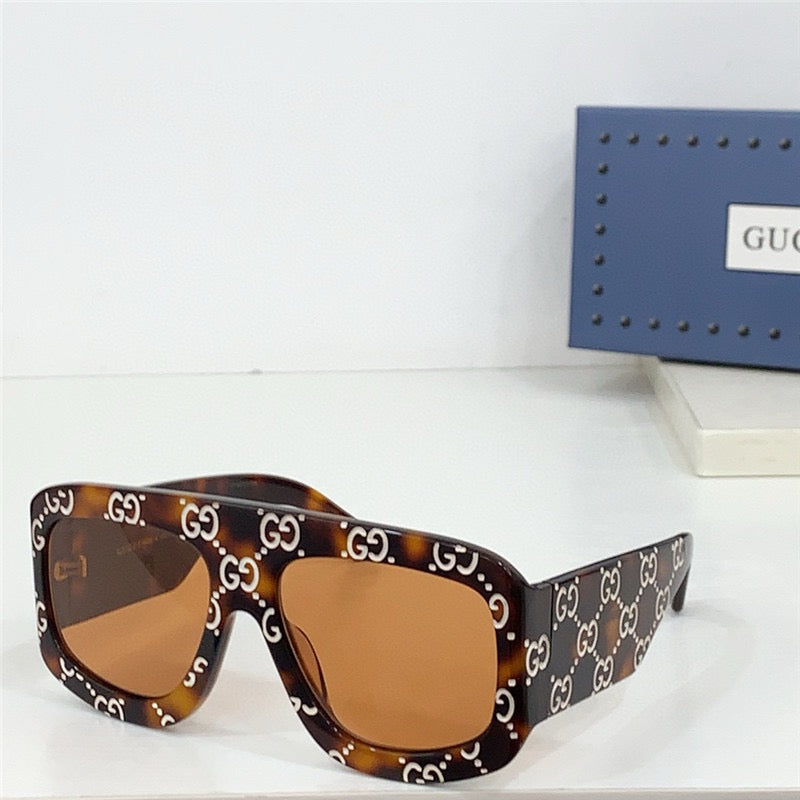 GUCCI GG0980  Eyewear GG monogram pilot-frame Sunglasses ✨