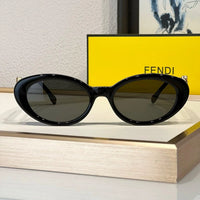 FENDI FF Logo Fendi Diamond Black Acetate Oval Sunglasses✨$560
