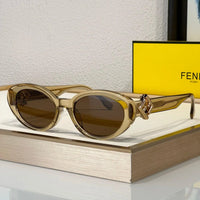 FENDI FF Logo Fendi Diamond Black Acetate Oval Sunglasses✨$560