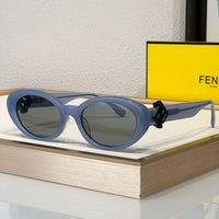 FENDI FF Logo Fendi Diamond Black Acetate Oval Sunglasses✨$560