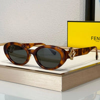 FENDI FF Logo Fendi Diamond Black Acetate Oval Sunglasses✨$560