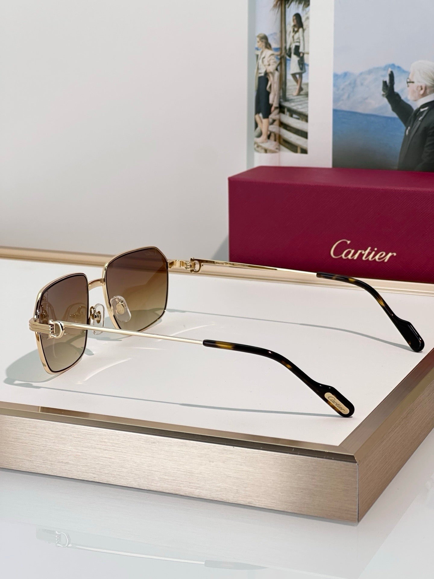 Cartier CT0445O 001 Première de Cartier Rectangle Shape Sunglasses NEW 🐆 - onlinechics.com