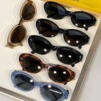 FENDI FF Logo Fendi Diamond Black Acetate Oval Sunglasses✨$560
