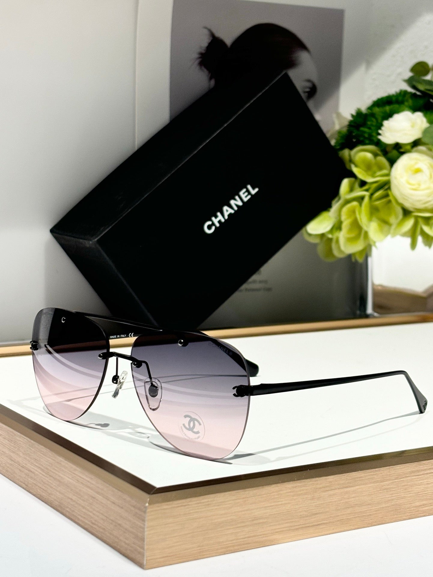 CHANEL 4285T  Aviator Pilot Women's Titanium Sunglasses  ✨$910